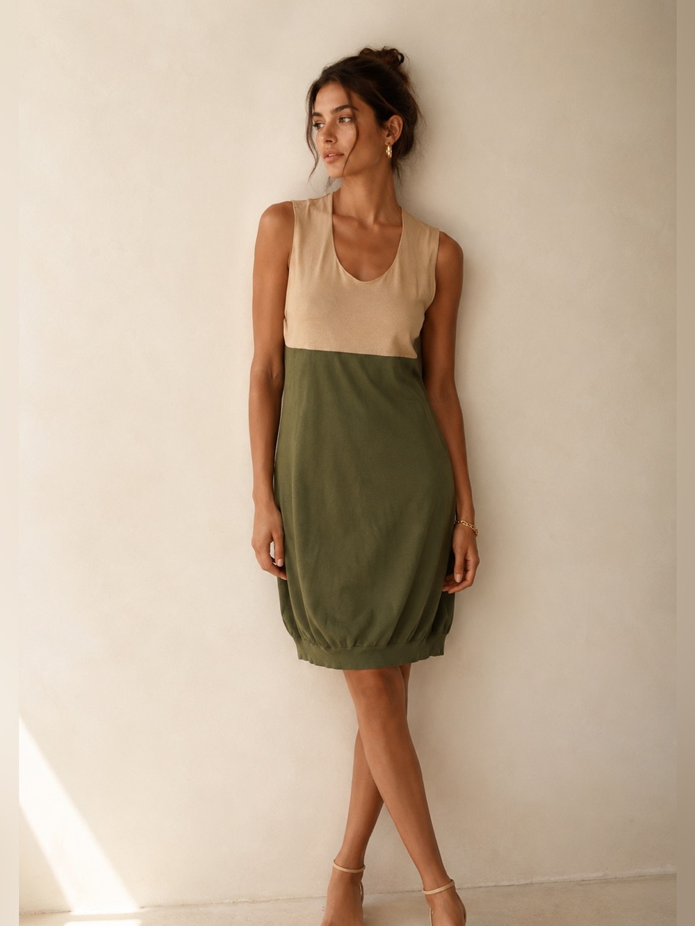 Vintage Céline Colorblock Cocoon Dress – Phoebe Philo Era (c. 2010) – Size M
